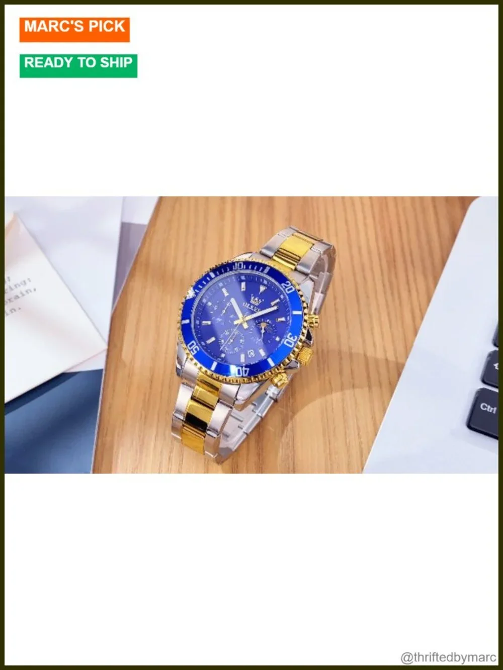 Men's Stainless Steel Waterproof Chronograph Wrist Watch Luminous Analog Quartz